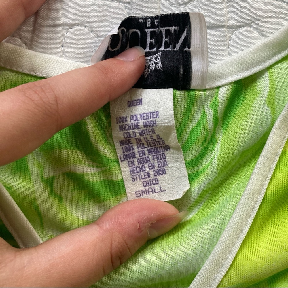 Vintage 90s Cropped Rose Print Wrap Tee 👑 - Picture 6 of 6